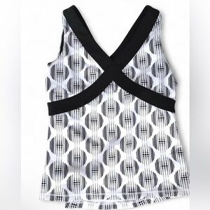 Lululemon Athletica Black and White Patterned Blouse
